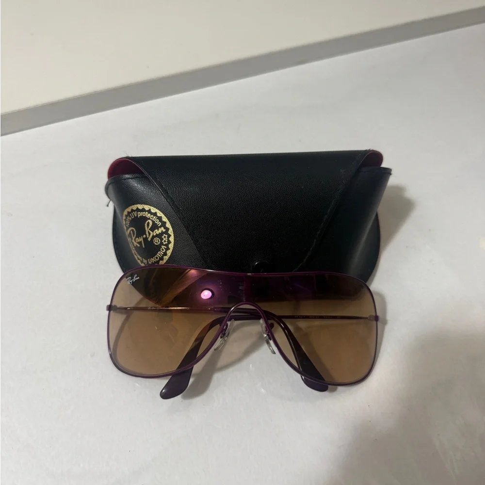 Ray-Ban Violet Frame with Amber Lenses Sunglasses - Picture 1 of 16